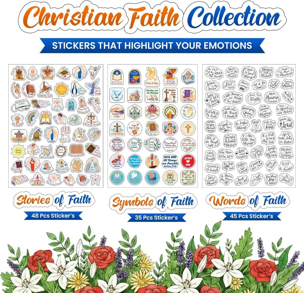 128 Pack Clear Handwritten Biblical Religious Stickers Set for ...