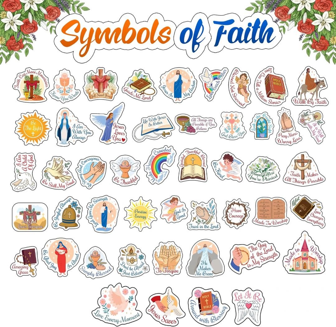 128 Pack Clear Handwritten Biblical Religious Stickers Set for ...