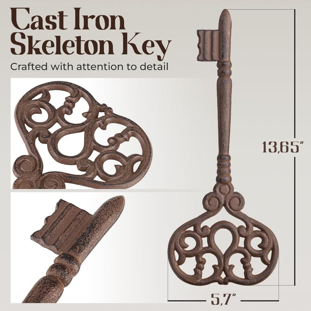 Large Cast Iron Skeleton Key - Rustic Wall Art Home Decor - Crafty ...